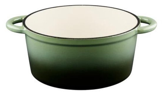 alpina Gusseisen-Kasserolle mit Deckel - Auflaufform ⌀ 24 cm - Alle Wärmequellen - Grün