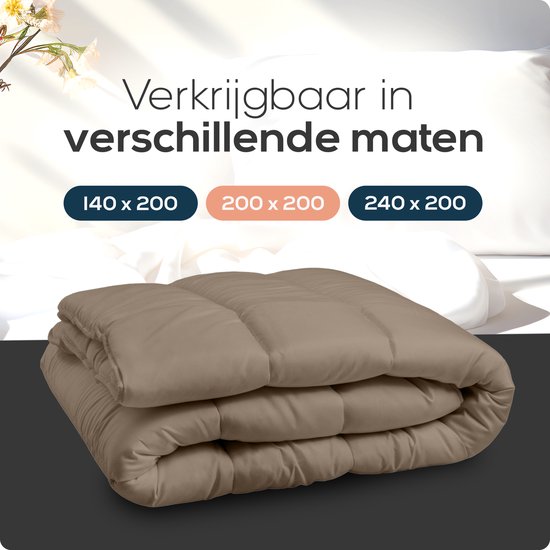 Sleeptime 2 in 1 Bettdecke - Bettdecke ohne Bezug Inklusive Kissenbezüge - 200x200 - Taupe