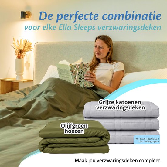Bezug für Ellas Schmusedecke 150 x 200 CM - 7 KG & 9 KG - Bezugshülle aus 100% Bio-Baumwolle - Olivgrün