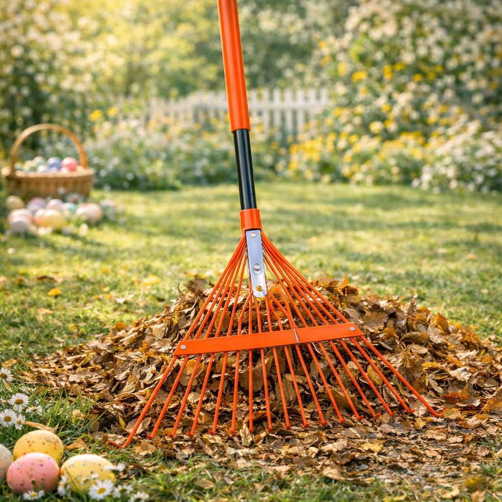 BLACK+DECKER Gartenrechen - 164 x 60 x 3 CM - Mit Komfortgriff - Rückfedernder Rechen - Orange/Schwarz