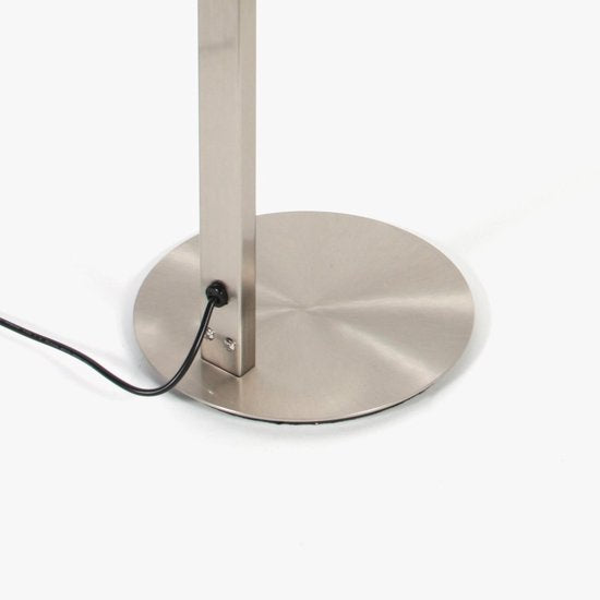 Tischlampe Ringlux 4139ST von Steinhauer – Elegante Lampe aus gebürstetem Stahl, höhenverstellbar von 40 bis 75 cm, mit doppelter LED-Beleuchtung und Touch-Dimmer.