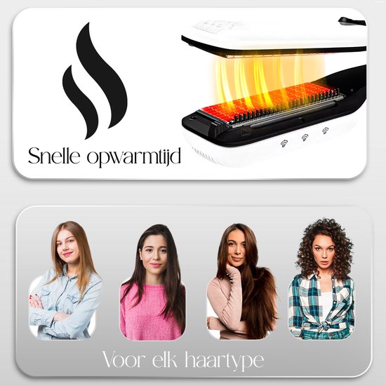 Sansbeauté® Dampfglätter - Dampfglätter - Breite Platten - Professionelles Glätteisen - Dampfglätter - Weiß