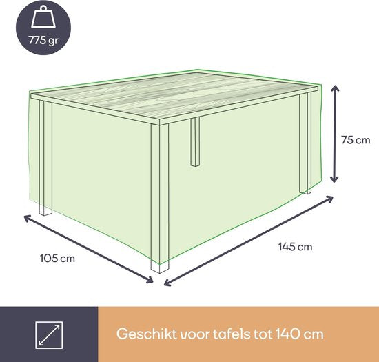 Perel Tischbezug für Tische bis 140 cm, grau, rechteckig, 145 cm x 105 cm x 75 cm