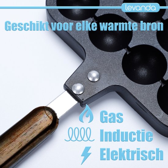 Levanda poffertjes Pfanne Gusseisen - Antihaft geeignet für Induktion Elektro-und Gas