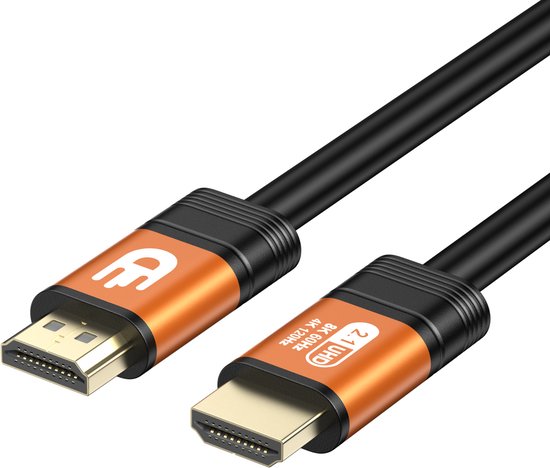 Drivv. Premium HDMI Kabel 2.1 - Ultra HD - 8K 60Hz - 4K 120Hz - Geeignet für Xbox Serie X & PS5 - 1 Meter - Orange