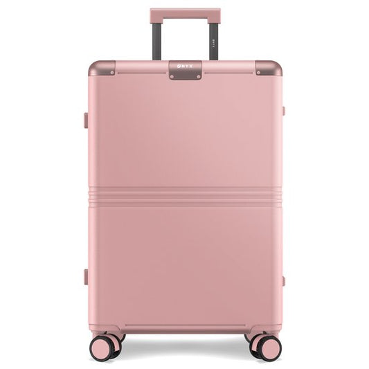ONYX Hybrid Pro Check-in Koffer Medium 70 Liter - Recyceltes Polycarbonat und reißverschlussloses Design - Reisekoffer mit TSA-Schloss und Spinnerrollen - Candy Pink