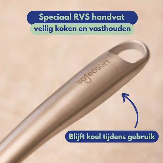 Safecourt Kitchen Keramische Bratpfanne - Ø 24 Pfanne - Induktion, Elektro, Keramik & Gas - PFAS & PTFE frei
