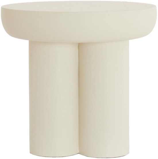 Light & Living Beistelltisch ALI Holz grau braun travertin sand - Ø45x50 cm