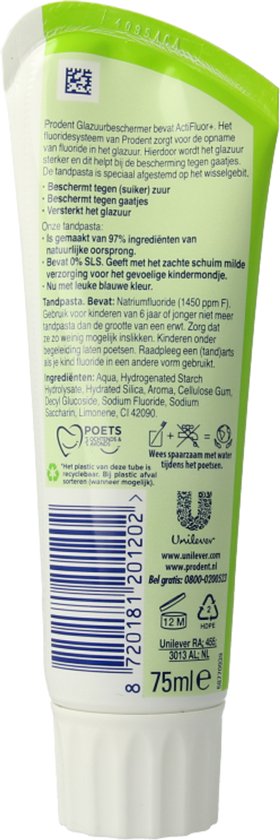 Prodent Zahnpasta mit Zahnschmelzschutz 75 ml – Kinder ab 6 Jahren – Kinderzahnpasta