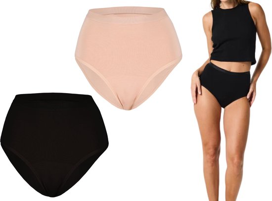 Bamboo Elements - XL - Menstruationsunterwäsche - High Waist Brief - Nackt - Periodenunterwäsche - Menstruationsslip - Menstruationsunterhose - Unterwäsche Damen Slip