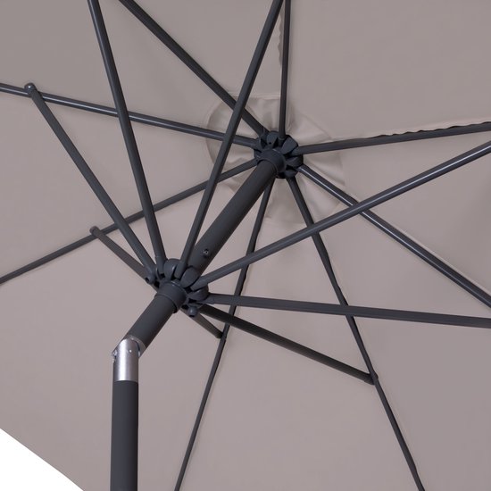 VONROC Premium Stick Sonnenschirm Recanati Ø300cm - Inkl. Schutzhülle - Runder Sonnenschirm - Neigbar - UV-beständiges Tuch - Beige