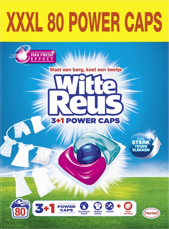 White Giant Power Caps Laundry Capsules - Waschmittelkapseln - Vorteilspackung - 2x40 Wäschen