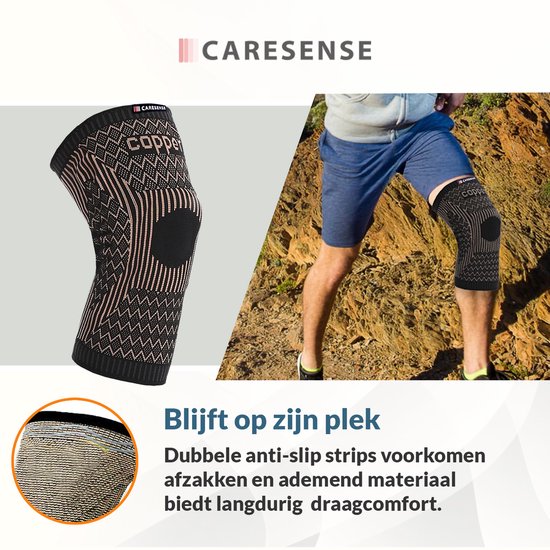 Caresense Kniestütze - Patella-Bandage - Bei Arthritis - Linderung von Gelenkschmerzen - Kniestütze für Erwachsene - Größe L