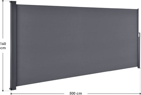 Windschutz / Sonnenschirm Dubai - 500 x 160 cm - Anthrazit