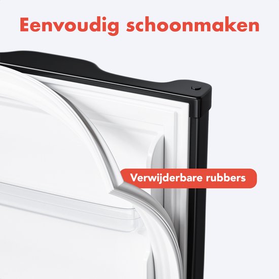 KitchenBrothers Kühlschrank - 88L Kühlfach - 14L Gefrierfach - Eisfach - Frigo - Freistehend - Schwarz