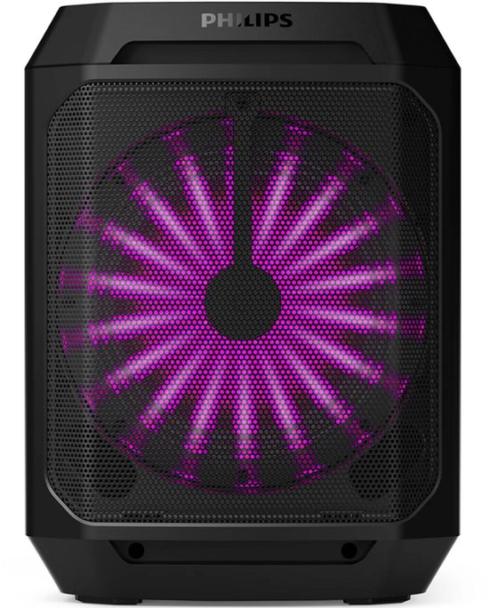 Philips Bluetooth Party Lautsprecher - Karaoke - Party-Lichter - DBB Bass Boost - Bis zu 7 Stunden Spielzeit - Schwarz
