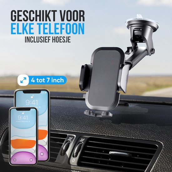 Strex Handyhalterungen Auto - Windschutzscheibe - Armaturenbrett - Lüftungsschlitze - Handyhalter Für Alle Handys - 360Â° Drehbar
