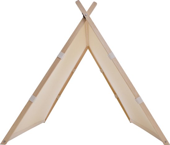 Sunny Como Spielzelt Creme- Wigwam Tipi-Zelt für Kinder - FSC Holzstangen - 123x106x107cm