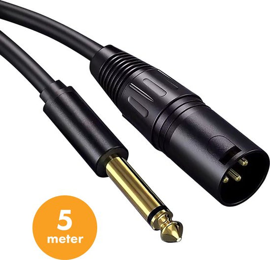 Drivv. Premium XLR-Kabel - XLR-Stecker auf 6,35 mm Klinkenstecker - Stereoklinke - 5 Meter