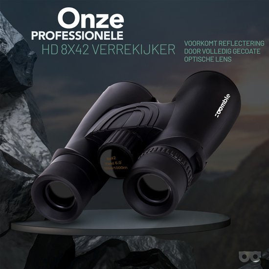 Zoomble® Fernglas PRO 8x42 mit Tragetasche – inkl. E-Book „Vogelbeobachtung“ – Bak-4-HD-Linse – geeignet für Vogelbeobachter, Outdoor-Aktivitäten und Wandern – für Erwachsene – Fernglas