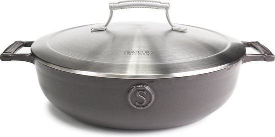 Saveur Selects - Voyage Kasserolle - Ø30 cm - Gusseisen - PFAS-frei - Induktion - Grau