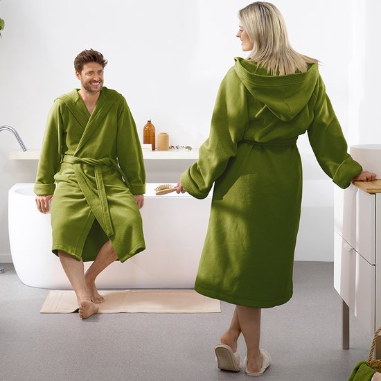 Moodit Bademantel Reese, Kaktus grün - XXL - Unisex - Baumwolle/Polyester