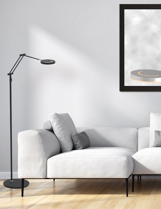 Steinhauer – Stehlampe – Soleil – schwarz – Kunststoff und Metall – Designlampe – LED – 3257ZW