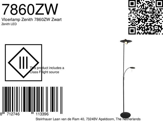 Stehleuchte Steinhauer Zenith LED - Schwarz