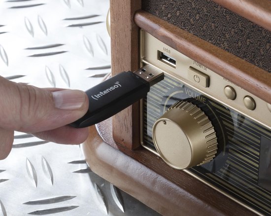 Denver - Retro-Schallplattenspieler - mit eingebauten Lautsprechern und Verstärker - MCR50 - Holz