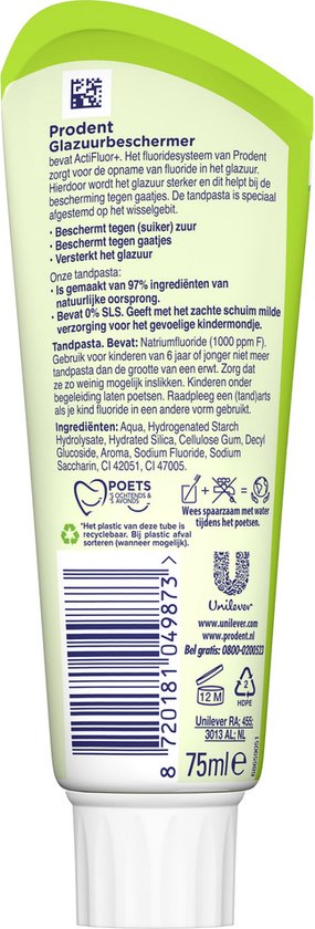 Prodent Zahnpasta mit Zahnschmelzschutz 75 ml – Kinder ab 6 Jahren – Kinderzahnpasta