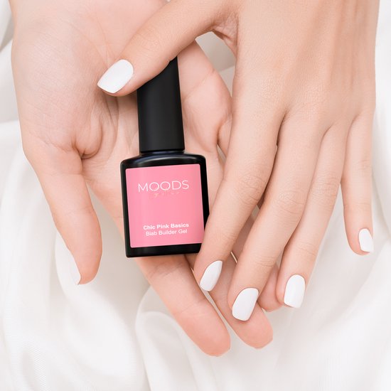 Moods Gellac BIAB - Builder in a Bottle - BIAB Nagelaufbau-Gel - Milky Pink - HEMA & TPO Frei