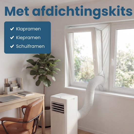 Auronic Mobile Air Conditioner - 9.000 BTU - 3-in-1 - Klimaanlage mit 2 Fensterdichtungs-Kits - Ventilator - Luftentfeuchter - kühlt bis zu 25m² - Weiß
