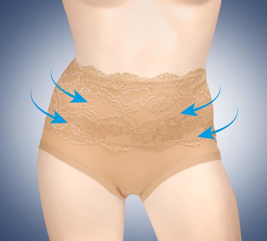 Figurkorrigierende Slips - Shapewear-Unterwäsche - 2er-Set für Damen - beige l/xl