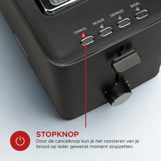Bourgini Tosti-Toaster mit Bagel-Funktion – Toaster mit Toastklammern – Schwarz – matte Oberfläche – extra breiter Schlitz für 2 Tostis