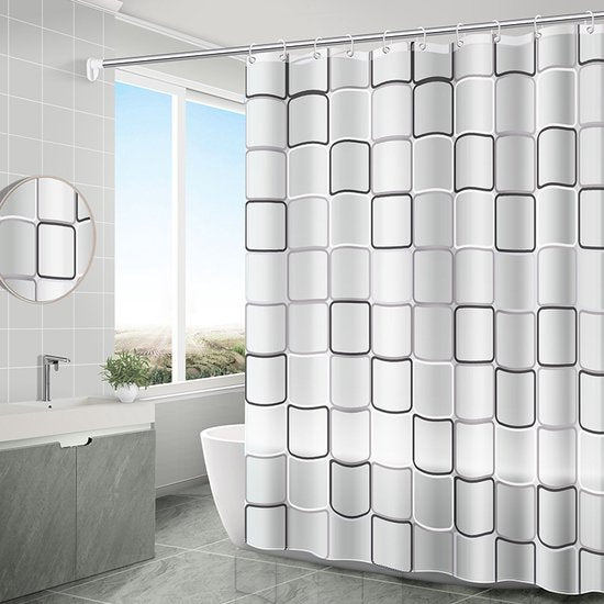 VAIVE Duschvorhang Anti Schimmel 180x200 cm - Duschvorhänge - Wasserdicht - Ringe inklusive