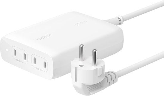 Belkin BoostCharge Pro 200W 4-Port USB-C GaN Schnellladegerät mit Power Delivery 3.1, inkl. 1,5m Kabel