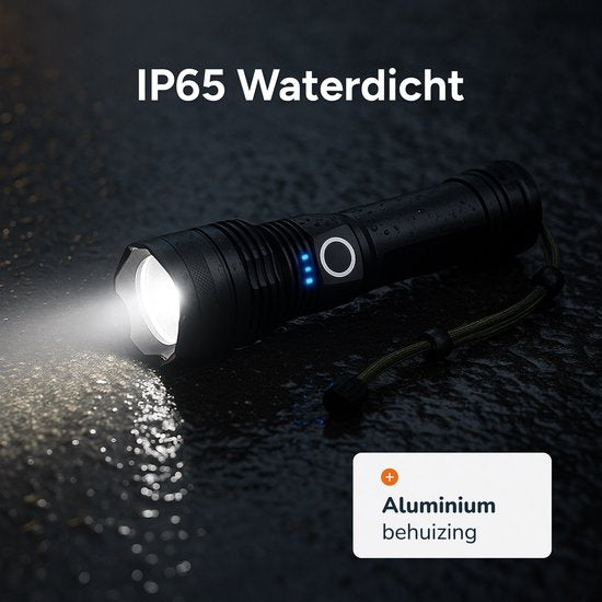 Taschenlampe LED wiederaufladbar - inkl. Batterien - Für Kinder und Erwachsene - Wasserdicht - Mini-Militär-Taschenlampen - 1500 Lumen - Proskill