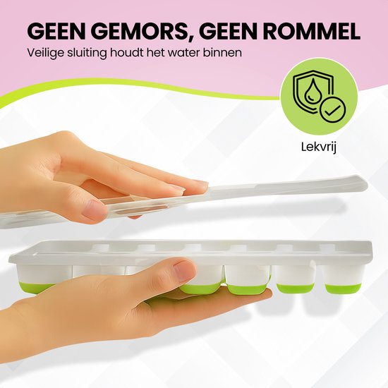 TTD® Silikon-Eiswürfelform mit Deckel - 4er-Set - 14 x 4 Eiswürfel - stapelbar - BPA-frei - Eiswürfel lassen sich leicht herausdrücken
