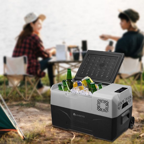 Juskys - Elektronische Kühlbox - Kompressor Kühlbox Yukon - 30 Liter - 12/24 & 230 V Anschluss - schwarz/grau