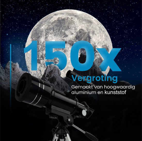 ODESSEY Milky Way Teleskop - 150x Vergrößerung - 70 mm Refraktor - Tischstativ - Für Kinder und Erwachsene