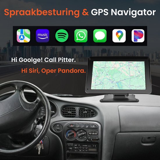 Skoov Carplay Bildschirm - Kabellos - Mit Rückfahrkamera - Einfache Installation - Für Apple & Android Auto - Schwarz
