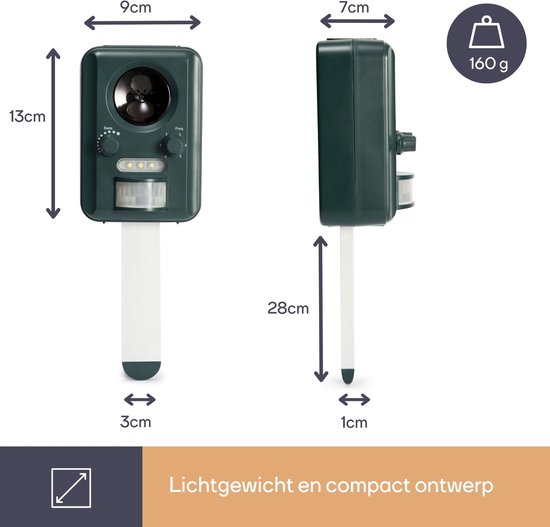 Perel Solarbetriebenes Ultraschall-Schädlingsabwehrgerät, Outdoor, Abwehr von Mäusen, Ratten, Insekten, Katzen, Mardern, Vögeln, Füchsen, Katzenschreck, Marderabwehr, wiederaufladbar über USB, bis zu 65m²