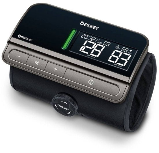Beurer BM 81 Smart Oberarm-Blutdruckmessgerät – Integrierte EasyLock-Manschette 24–40 cm – Bluetooth® – Risikoindikator – Inflation Technology - Speicher für 2 Benutzer - Unregelmäßiger Herzschlag - Kostenlose App: Health Manager Pro - 5 Jahre Garantie