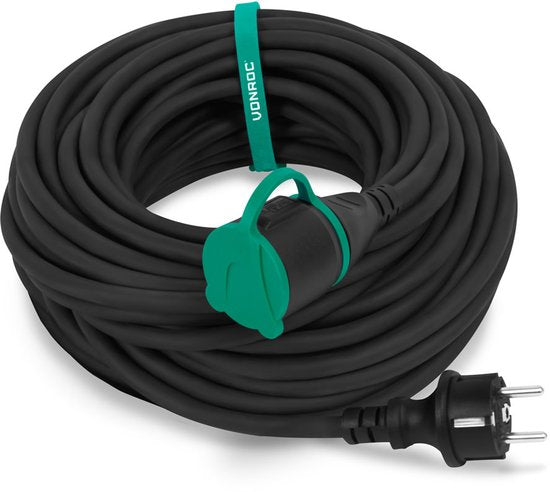 VONROC PRO Verlängerungskabel 25m - IP44 - Neoprenkabel H07RN-F 3x1,5 mm² - inkl. Kabelbinder (Verlängerungskabel)