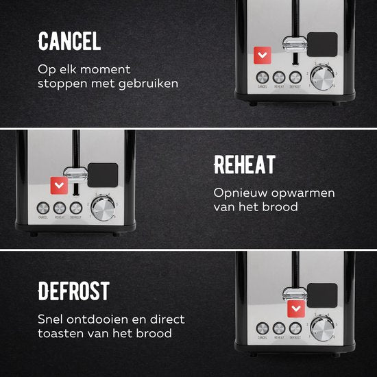 Qualitá® Toaster mit Clips für getoastete Sandwiches - Retro-Toaster - Sandwichhalter - Croque Monsieur Gerät - Edelstahl/Schwarz