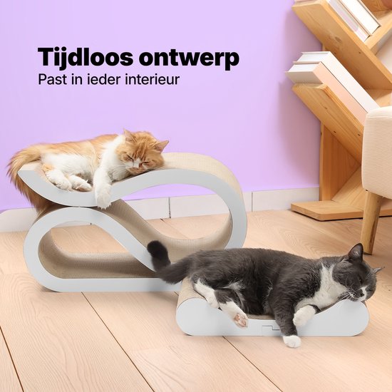 Jake und Jacky Kratzpappe für Katzen 2 in 1 Modell - Kratzbaum Pappe - Kratzbrett - Kratzkorb - Kratzmöbel - Kratzmatte Pappe - Katzenkorb - Katzenbett - 60x24x34cm