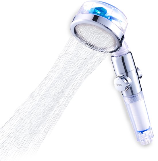 Aquadon EcoTornado – wassersparender & druckerhöhender Duschkopf – um 360° schwenkbare Handbrause – Duschkopf mit Antikalkfunktion – schützt Haut und Haare