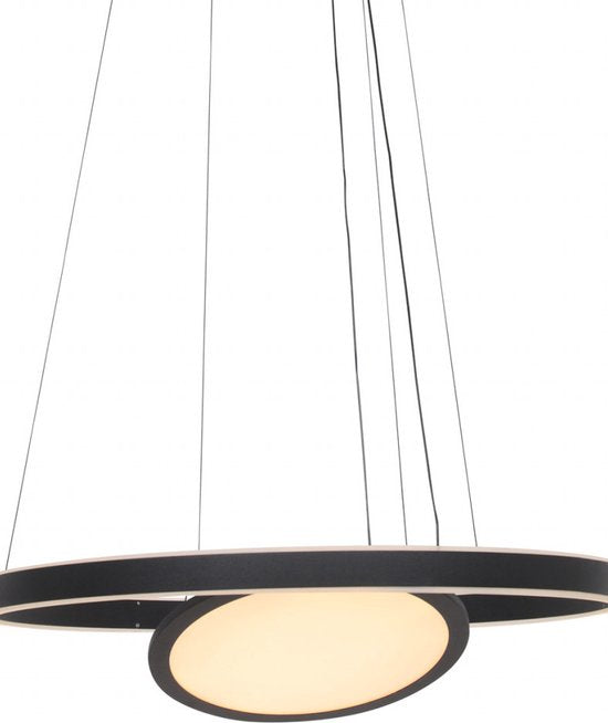 Steinhauer Pendelleuchte Ringlux - schwarz - Metall - 60 cm - eingebautes LED-Modul - 3514ZW