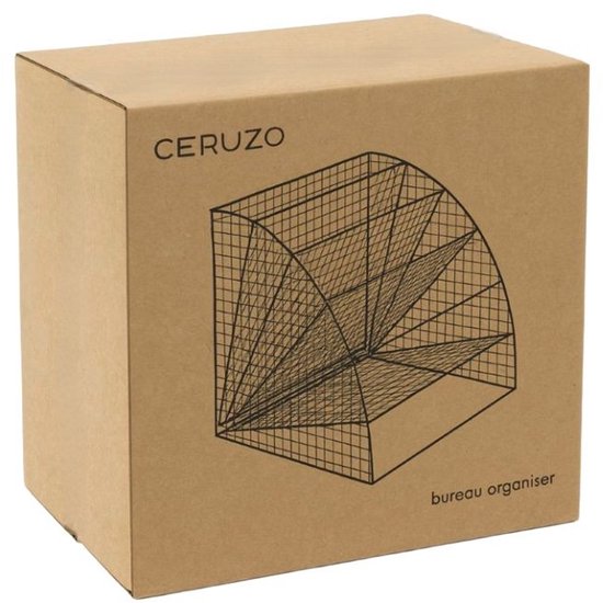 Ceruzo Briefkasten - Schreibtisch-Organizer 6 Fächer - Metall - Industrieller Stil - 35x28x28 cm