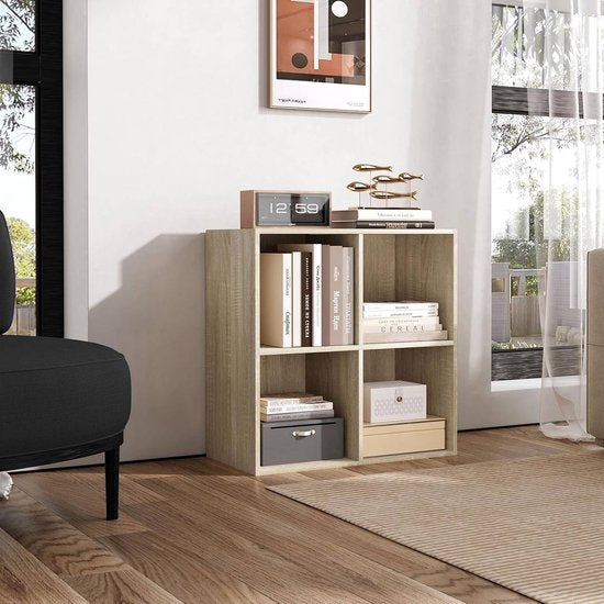 Woltu Bücherregal – 29 x 59,8 x 59,6 cm – Standmodell – 4 Fächer – Weiß